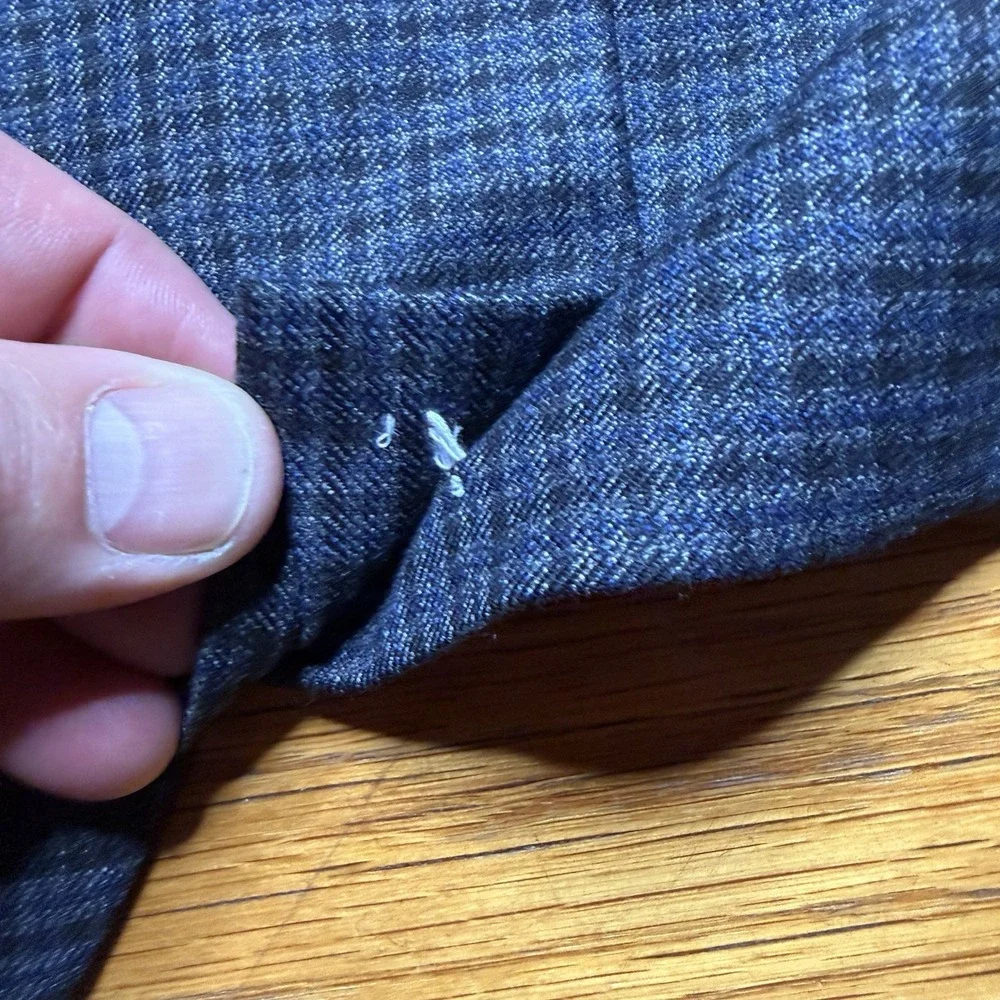 Ralph Lauren Blazer Men 48L Performance Blend Blue Glen Plaid Houndstooth Check